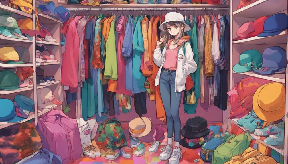 selecting anime fashion items